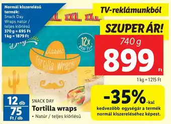 Lidl Snack Day Tortilla Wraps 740g 12db ajánlat