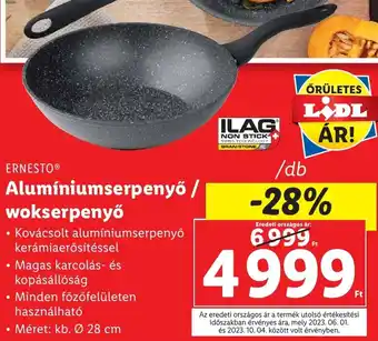 Lidl ERNESTO Alumíniumserpenyő / wokserpenyő ajánlat