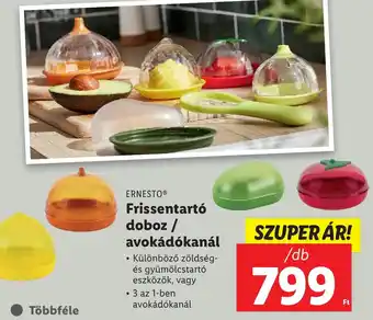 Lidl ERNESTO Frissentartó doboz / avokádókanál ajánlat