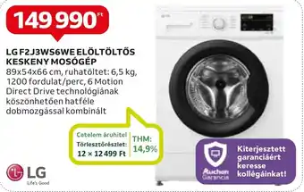 Auchan LG F2J3WS6WE ELÖLTÖLTŐS KESKENY MOSÓGÉP ajánlat