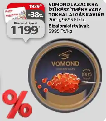 VOMOND LAZACIKRA ÍZŰ KÉSZÍTMÉNY VAGY TOKHAL ALGÁS KAVIÁR 200g