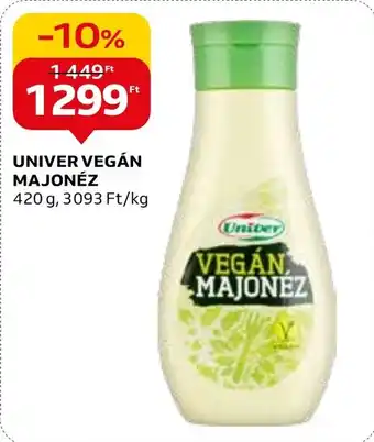 Auchan UNIVER VEGÁN MAJONÉZ 420 g ajánlat