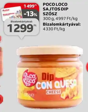 Auchan POCO LOCO SAJTOS DIP szósz 300g ajánlat