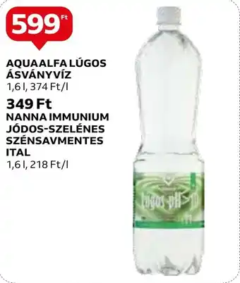 Auchan AQUAALFA LÚGOS ÁSVÁNYVÍZ 1,6l ajánlat