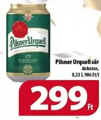 Coop Pilsner Urquell sör 0,33l ajánlat