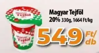 Coop Magyar Tejföl 20% 330g ajánlat