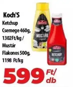 Koch's Ketchup Csemege 460g/Mustár Flakonos 500g