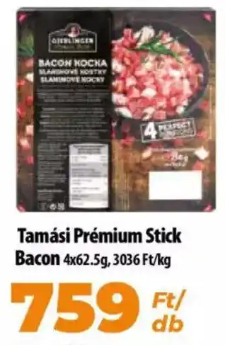 Coop Tamási Prémium Stick Bacon 4x62.5g ajánlat