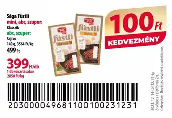 Coop Sága Füstli Klasszik/Sajtos 140g ajánlat