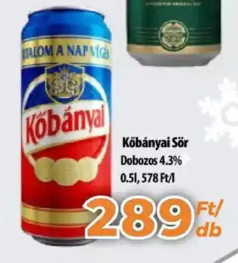 Coop Kőbányai Sör Dobozos 4.3% 0.5l ajánlat