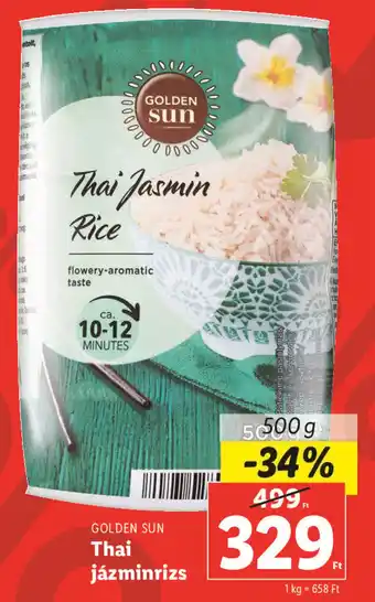 Lidl GOLDEN SUN Thai jázminrizs 500g ajánlat