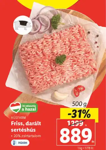 Lidl HÚSFARM Friss, darált sertéshús 500g ajánlat
