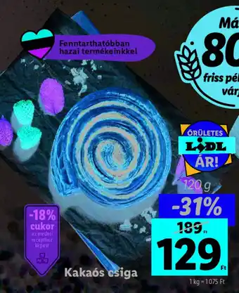 Lidl Kakaós csiga 120g ajánlat