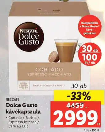 Lidl NESCAFE. Dolce Gusto kávékapszula 30db ajánlat
