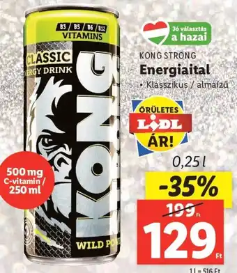 Lidl KONG STRONG Energiaital 0,25l ajánlat