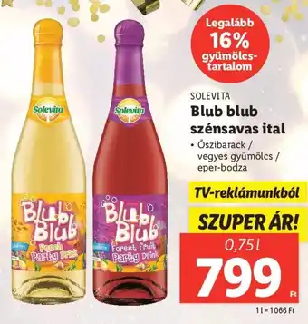 Lidl Solevita Blub blub szénsavas ital 0,75l ajánlat
