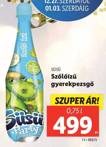 Lidl Szőlő Szőlőízű gyerekpezsgő 0,75l ajánlat