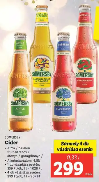 Lidl SOMERSBY Cider 0,33l ajánlat