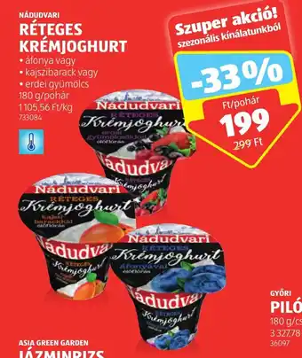 ALDI NÁDUDVARI RÉTEGES KRÉMJOGHURT 180g ajánlat