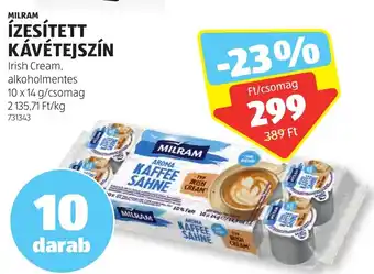 ALDI MILRAM ÍZESÍTETT KÁVÉTEJSZÍN 10x14g ajánlat
