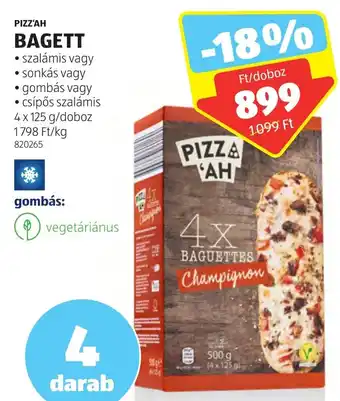ALDI PIZZ AH BAGETT 4x125g ajánlat