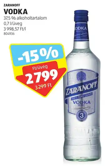 ALDI ZARANOFF VODKA 0,7l ajánlat