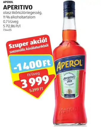 ALDI APEROL APERITIVO 0,7l ajánlat