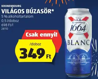 ALDI KRONENBOURG VILÁGOS BÚZASÖR 0,5l ajánlat