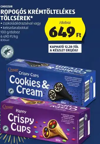 CHOCEUR ROPOGÓS KRÉMTÖLTELÉKES TÖLCSÉREK 100g