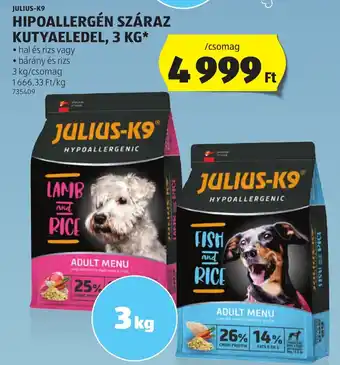 ALDI JULIUS K9 HIPOALLERGÉN SZÁRAZ KUTYAELEDEL 3 KG ajánlat