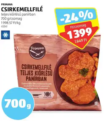 ALDI PRIMANA CSIRKEMELLFILÉ 700g ajánlat