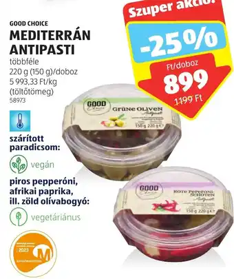 ALDI GOOD CHOICE MEDITERRÁN ANTIPASTI 220g ajánlat