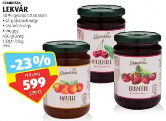 ALDI GRANDESSA LEKVÁR 450g ajánlat