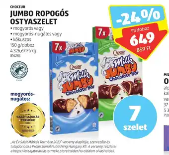 ALDI CHOCEUR JUMBO ROPOGÓS OSTYASZELET 150g ajánlat