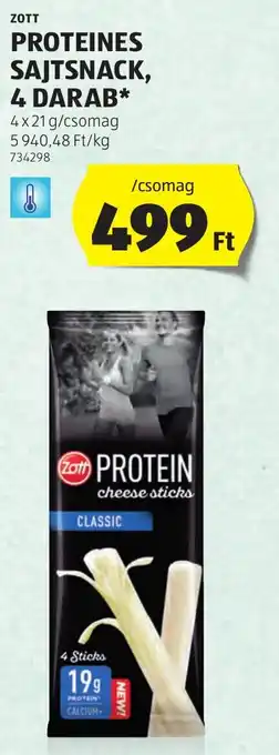 ALDI ZOTT PROTEINES SAJTSNACK 4x21g ajánlat