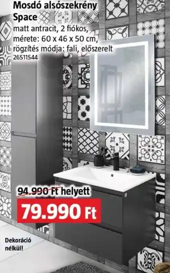 Mosdó alsószekrény Space