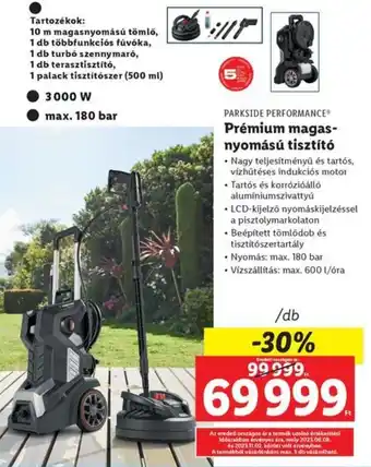 Lidl PARKSIDE PERFORMANCE Prémium magas nyomású tisztító ajánlat