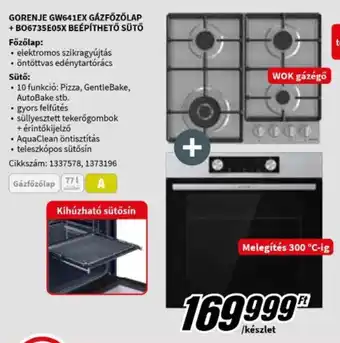 MediaMarkt GORENJE GW641EX GÁZFŐZŐLAP B06735E05X BEÉPÍTHETŐ SÜTŐ ajánlat