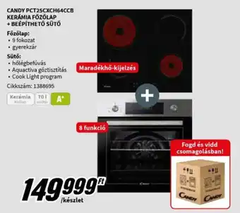 Media Markt CANDY PCT25CXCH64CCB KERÁMIA FŐZŐLAP BEÉPÍTHETŐ SÜTŐ ajánlat