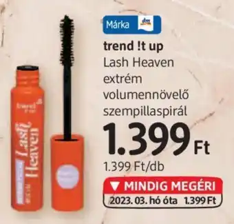 DM trend !t up Lash Heaven extrém volumennövelő szempillaspirál ajánlat