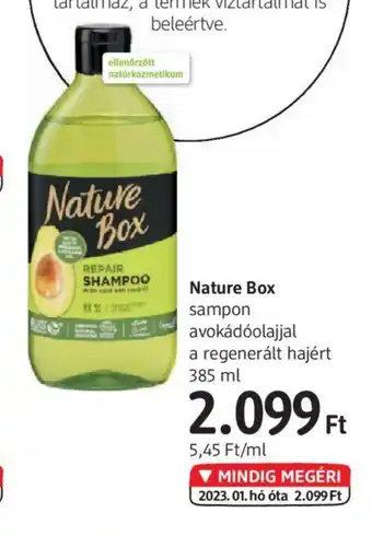 DM Nature Box sampon avokádóolajjal a regenerált hajért 385 ml ajánlat