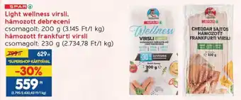 Spar SPARLight wellness virsli, hámozott debreceni stb. 200 - 230 g ajánlat