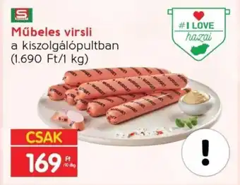 Spar Műbeles virsli 10 dkg ajánlat