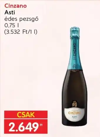 Spar Cinzano Asti 0,75 l ajánlat