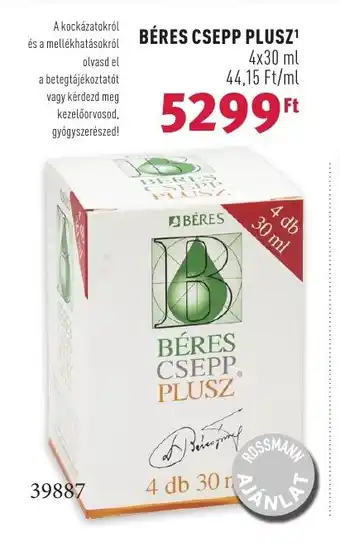 Rossmann BÉRES CSEPP PLUSZ 4 x 30 ml ajánlat