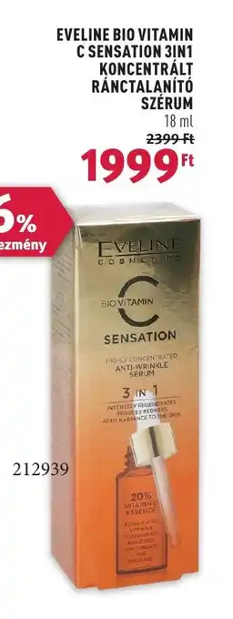 Rossmann EVELINE BIO VITAMIN C SENSATION 3IN1 KONCENTRÁLT RÁNCTALANÍTÓ SZÉRUM 18 ml ajánlat
