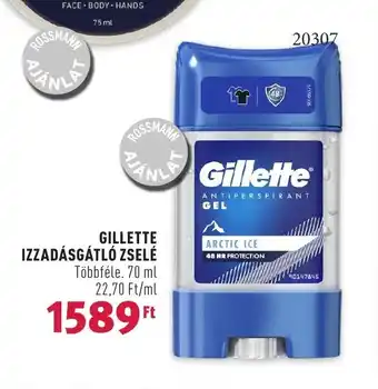 Rossmann GILLETTE IZZADÁSGÁTLÓ ZSELÉ 70 ml ajánlat