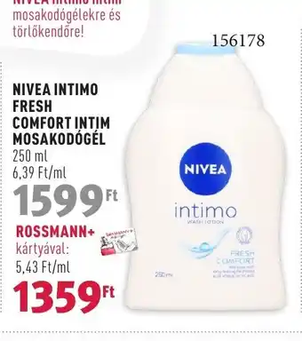 Rossmann NIVEA INTIMO FRESH COMFORT INTIM MOSAKODÓGÉL 250 ml ajánlat