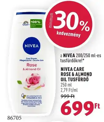 Rossmann NIVEA CARE ROSE & ALMOND OIL TUSFÜRDŐ 250 ml ajánlat