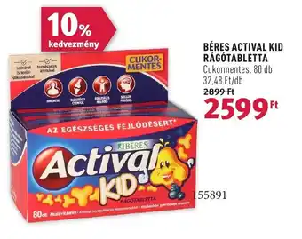 Rossmann BÉRES ACTIVAL KID RÁGÓTABLETTA 80 db ajánlat